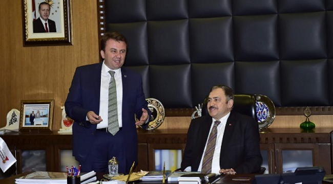 BAKAN EROĞLU’NDAN BÜYÜKŞEHİR’E ZİYARET..