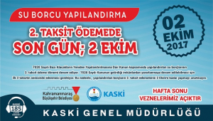 YAPILANDIRMA 2. TAKSİT ÖDEMEDE SON GÜN; 2 EKİM..