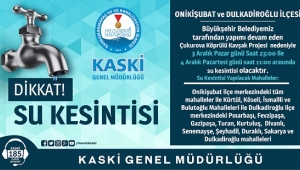 SU KESİNTİSİ DUYURUSU..