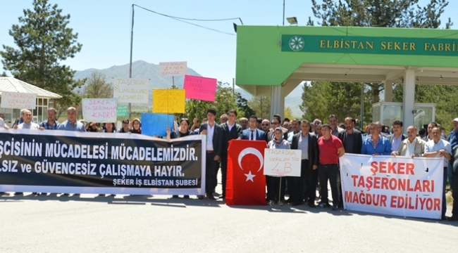 TAŞERON İŞÇİLERDEN PANKARTLI EYLEM