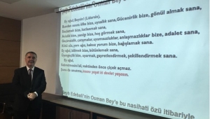 AHMET SANDAL STAJYER ÖĞRENCİLERE SEMİNER SUNDU..