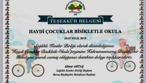 Sağlıklı Kentler Birliğinden Teşekkür..