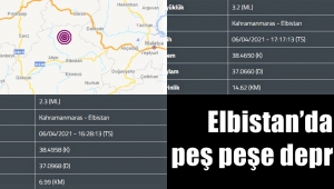 Elbistan’da peş peşe deprem