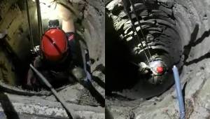 Su kuyusuna düşen yavru kedi için itfaiye eri canını hiçe saydı