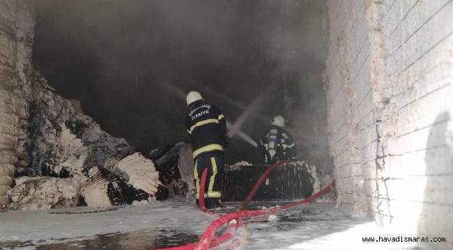 Kahramanmaraş’ta tekstil fabrikasında depo yangını 
