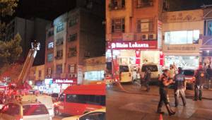 Lokanta bacasında çıkan yangın paniğe neden oldu