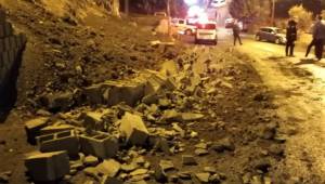 Kahramanmaraş’ta istinat duvarı yıkıldı