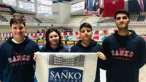 SANKO okulları yüzme yarışmasında madalyaları topladı...
