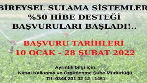 Bireysel Sulama Sistemleri Hibe Desteği Başvuruları Başladı