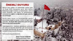 Kahramanmaraş’ta eğitime kar engeli ..