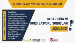 Kahramanmaraş Akademi’de Bahar Dönemi başvuruları sonuçlandı