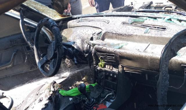 Kahramanmaraş’ta otomobil alev aldı