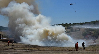 Kahramanmaraş'ta helikopter destekli yangın tatbikatı