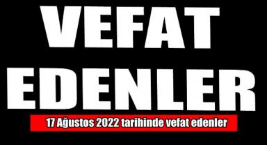 Kahramanmaraş'ta Vefat Edenler..