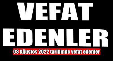 Kahramanmaraş'ta Vefat Edenler..