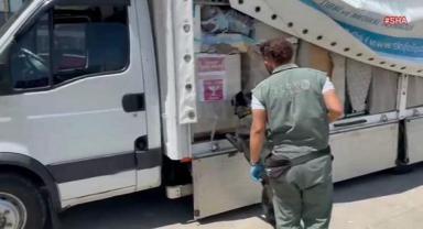 Nakliye aracında 117 kilogram esrar ele geçirdi ..