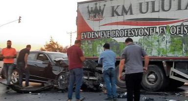 Kahramanmaraş’ta otomobil kamyona arkadan çarptı: 1 yaralı..