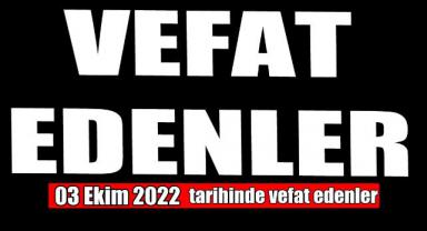 Kahramanmaraş’ta Bugün Vefat Edenler..