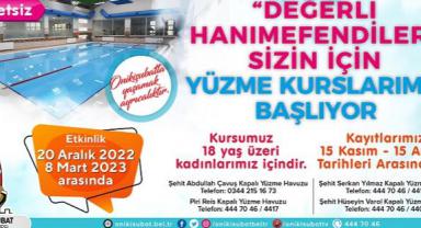 Onikişubat Belediyesi’nden kadınlara özel yüzme kursu..