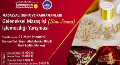 Geleneksel Maraş İşi İşlemeciliği Yarışması İçin son başvuru tarihi 27 Mart
