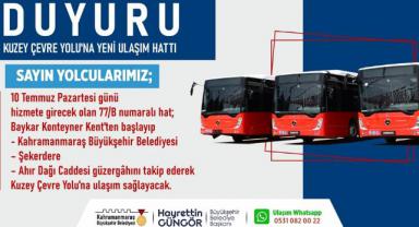Kuzey Çevre Yolu’na Yeni Ulaşım Hattı Hizmete Giriyor