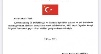 Yeni Sanayi Alanlarımız Şehrimize Hayırlı Olsun..
