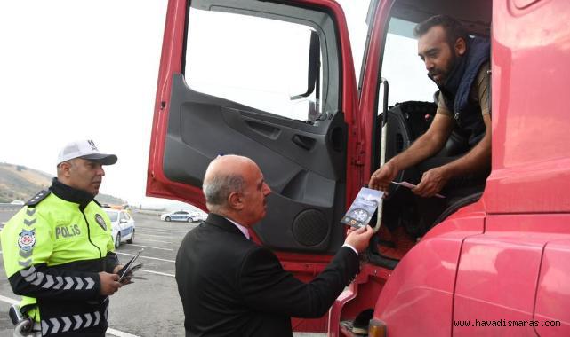 Ağır tonajlı araçlar denetlendi..