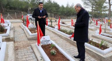 Başkan Okay, Deprem Şehitlerini mezarları başında ziyaret etti..