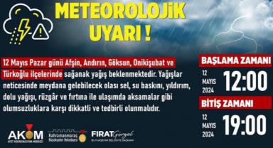 Pazar Günü 5 İlçede Sağanak Yağış Uyarısı!..
