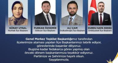 AK Parti Kahramanmaraş İlçe Başkanları Belirlendi..
