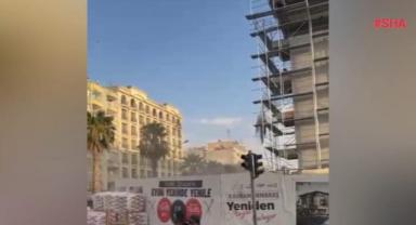 İnşaat işçisi çevreyi toza buladı..