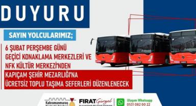 Kapıçam'a Ücretsiz Seferler Düzenlenecek..