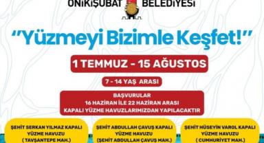 Onikişubat Belediyesi’nin ‘Yüzmeyi Bizimle Keşfet’ kursu başlıyor..