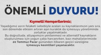 Vatandaşların Dikkatine! 20 Temmuz’dan İtibaren Geçici Su Kesintileri Yaşanacak..