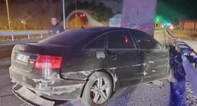 Otomobil bariyerlere çarptı: 2 yaralı 