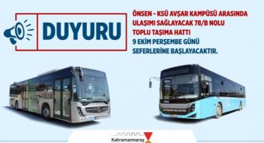 Şehir İçi Toplu Taşımaya Yeni Hat; 78/B Hizmete Giriyor..