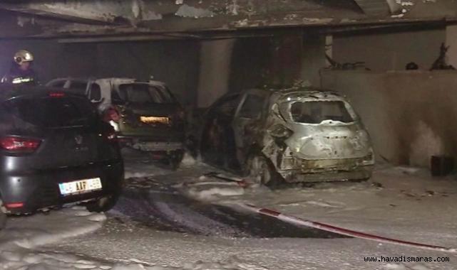 Apartman Otoparkında Korkutan Yangın..