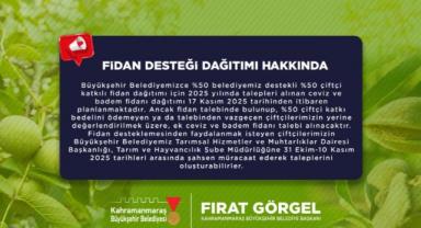 Yüzde 50 Hibeli Fidan Desteğinde Ek Başvurular Alınmaya Başladı..