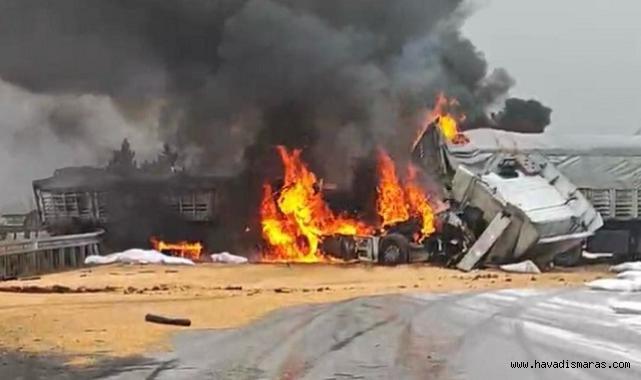 Kahramanmaraş-Gaziantep yolunda zincirleme kaza..