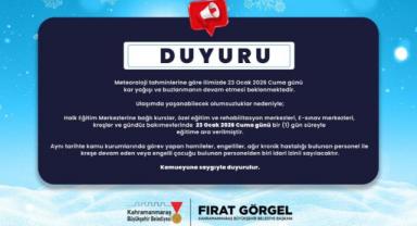 23 Ocak'ta Eğitim ve Kamu Kurumları İçin Tedbir Kararı..