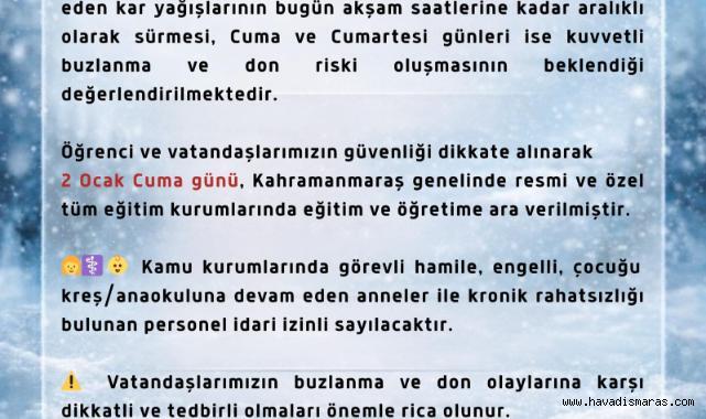 Eğitime Kar Engeli Bir Gün Daha Uzatıldı..