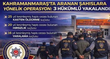 Aranan şahıslara yönelik operasyon: 3 hükümlü yakalandı..