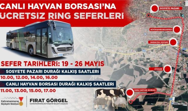 Canlı Hayvan Borsası’na Ücretsiz Ring Seferleri Başlıyor..