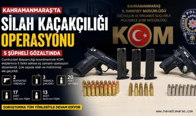 Kahramanmaraş’ta Silah Kaçakçılığı Operasyonu: 5 Gözaltı