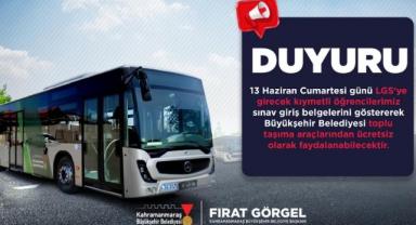 LGS günü Otobüsler öğrencilere Bedava..