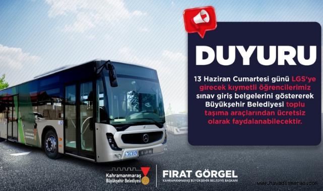 LGS günü Otobüsler öğrencilere Bedava..