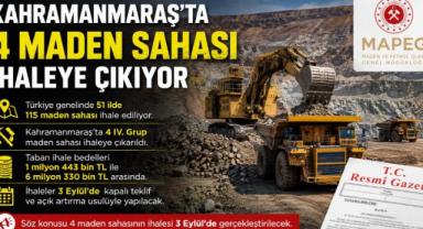 4 Maden Sahası İhaleye Çıkıyor..