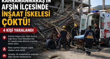 Kahramanmaraş’ta İnşaat İskelesi Çöktü: 4 İşçi Yaralandı 