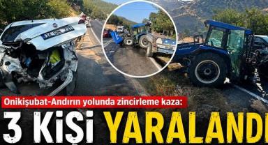 Kahramanmaraş’ta traktör ve otomobilin karıştığı kazada 3 kişi yaralandı..