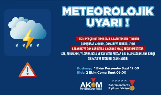 4 İlçede Sağanak Yağış Uyarısı!